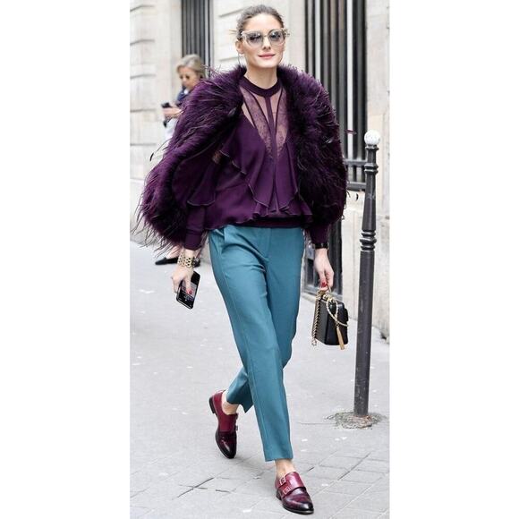 Rebecca Taylor Cassis Silk Charmeuse Top NWT  Jewel Tone Fall Dinner City Blouse - Picture 6 of 16